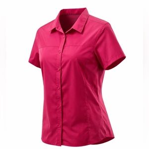 Columbia Women’s  Button-Up Shirt In Magenta, Medium